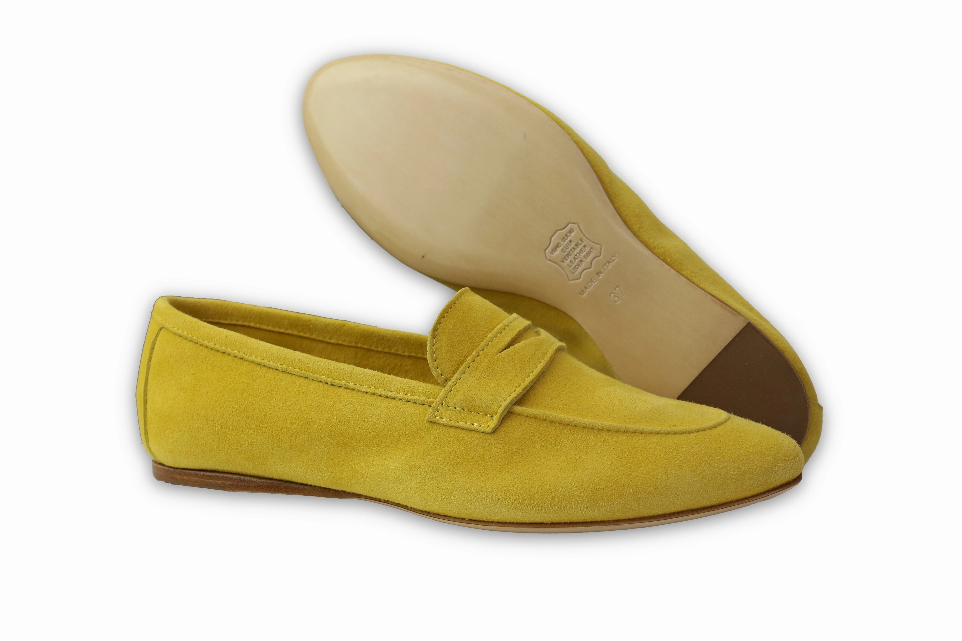 Pocket Primula Yellow Loafers Piele