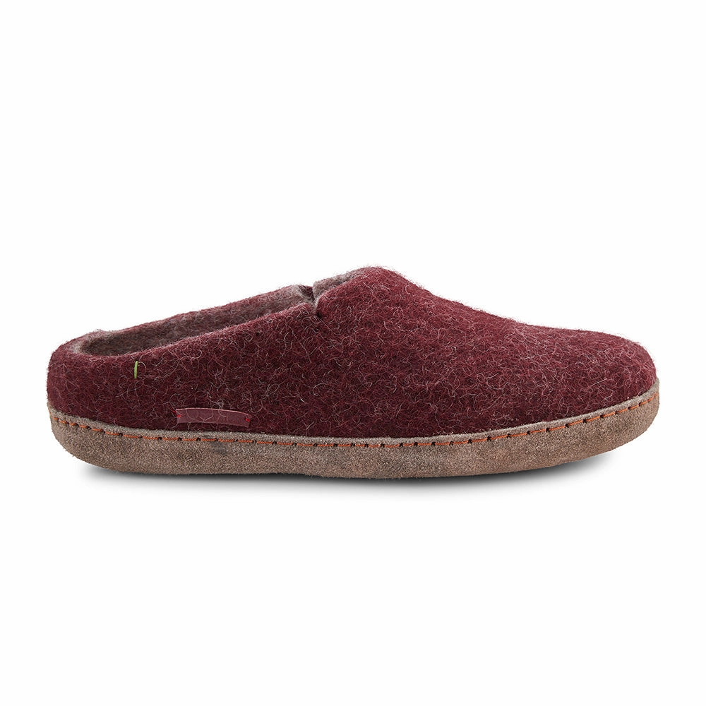 Pantoffeln Japan Classic Slipper - Filzpantoffel mit Ledersohle, dunkelrot