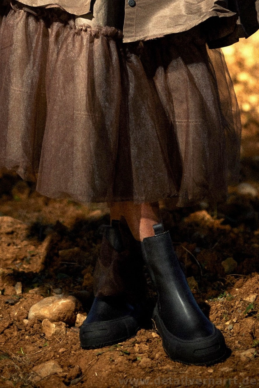 Pluslavie / Pl Chelsea-Boots in schwarz - vegetarisches Leder Chelsea Boots Schaft Weiten