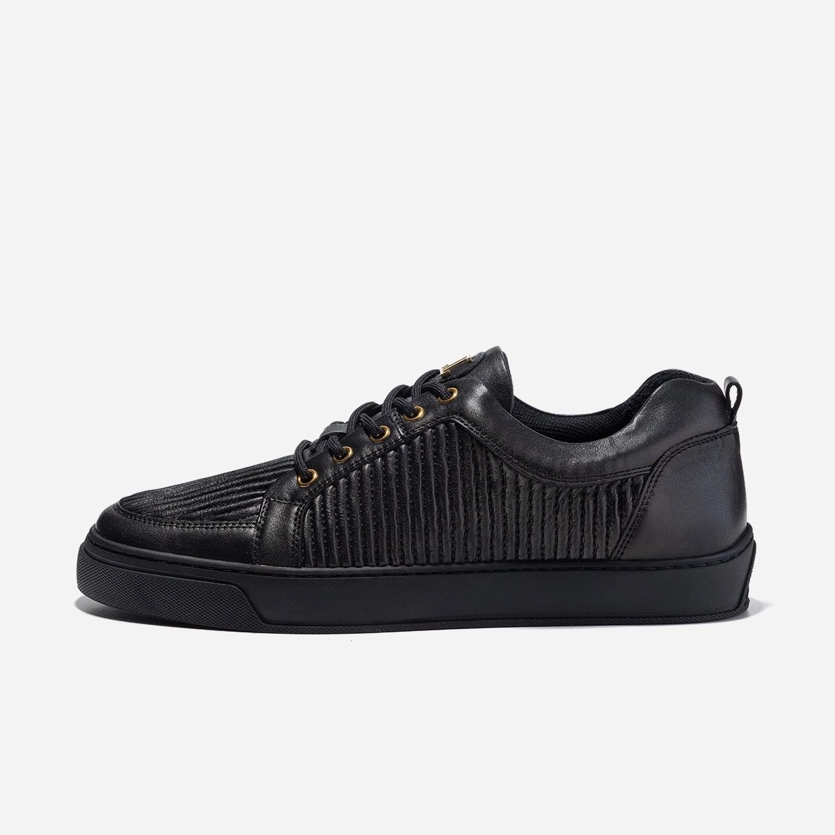 Designer Schuhe Sneaker Low Top - Ezio - Black Leather Stripe