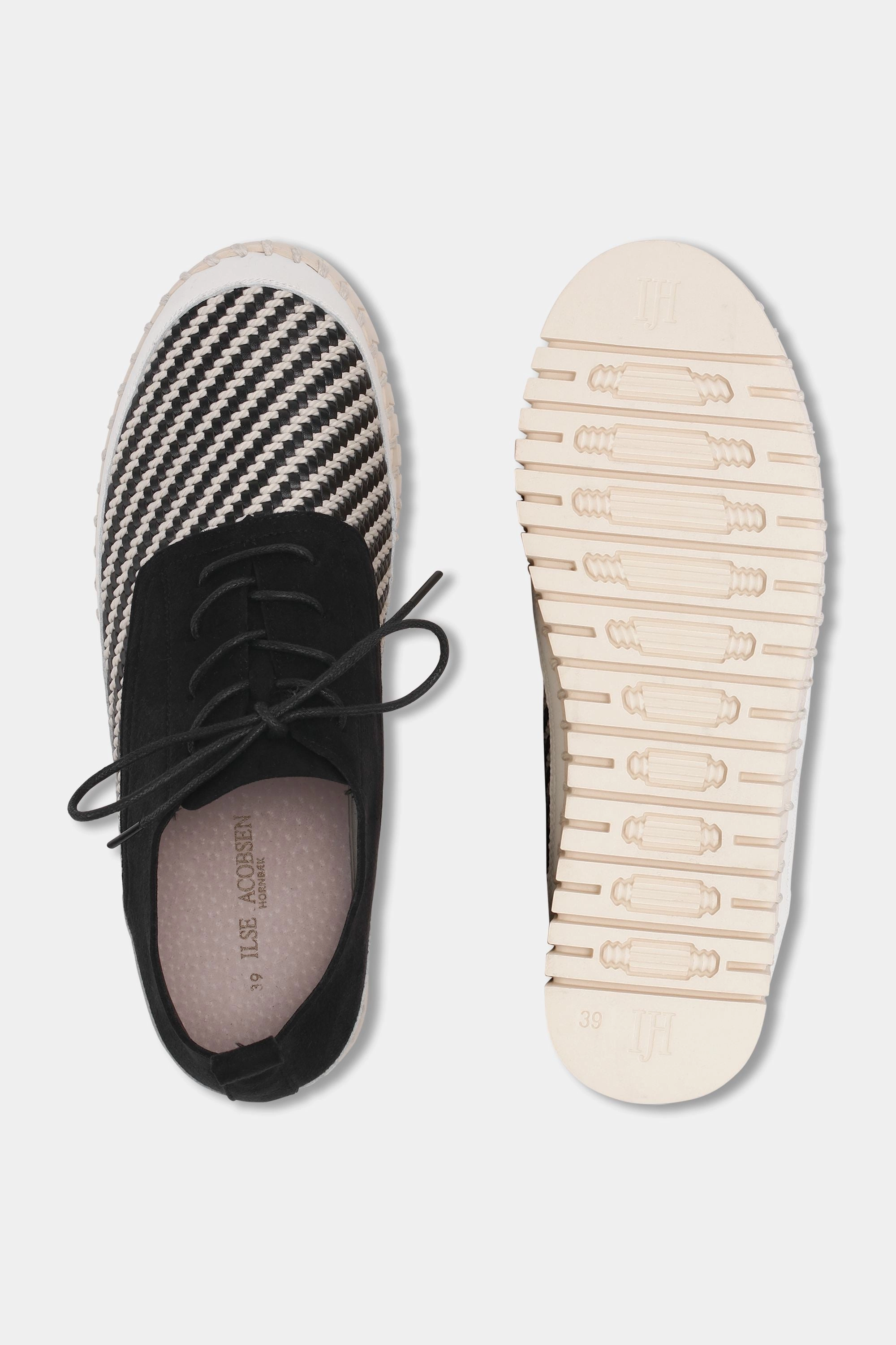 Pantoffeln Mit Ledersohle Tulip Slipper Mit Schnrung - Black