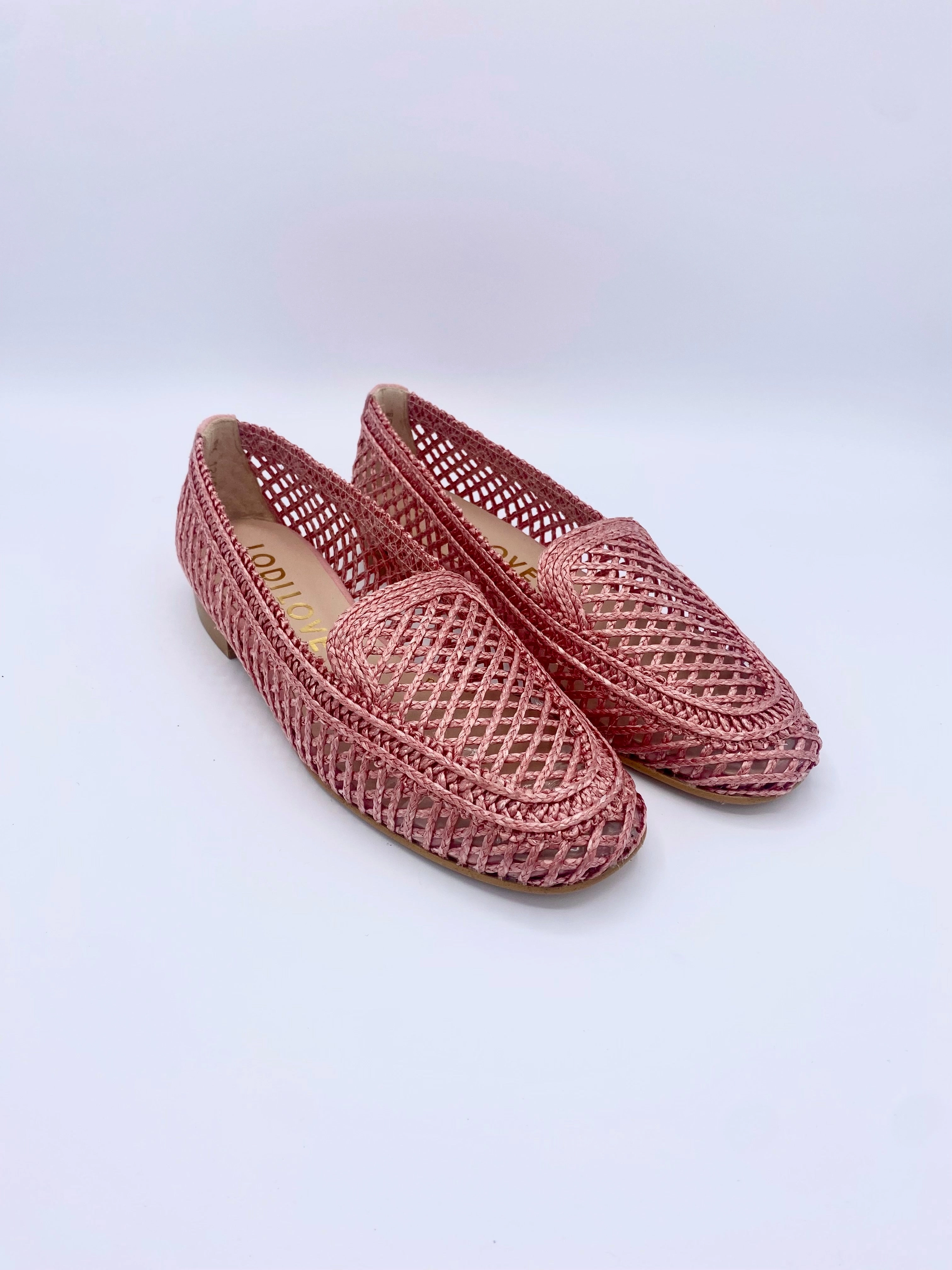 Weg Lederschuhe Geschmeidig Machen RAFIA METALLIC ROS MOKASSINS