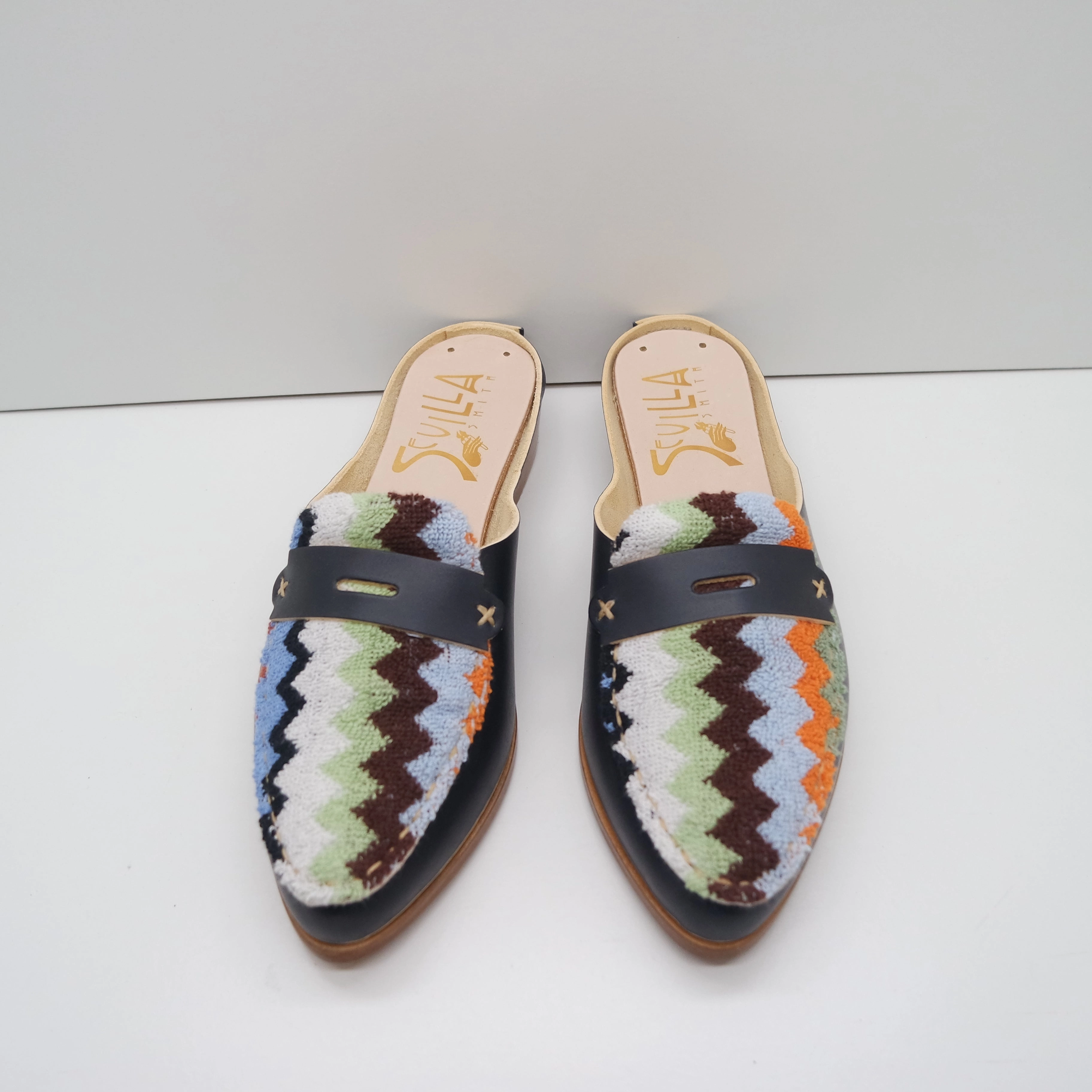 Dalia Loafers READY MADE. SIZE 40. THE MIA. NORI. 2CM HEEL. MISSONI LAKE 18