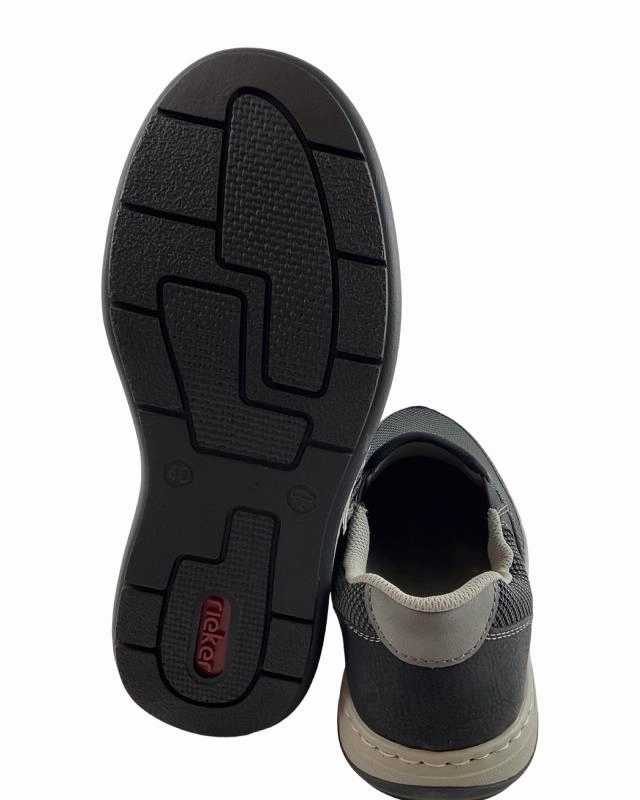 Rieker  Herren Slipper 17363-00 Extraweite Graphitschwarz Pantoffeln Zi