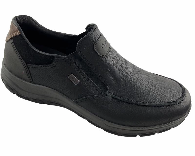 Rieker Herren Slipper Halbschuh  extra weit 03651-00 Schwarz Herren Retro Hausschuhe Pantoffeln