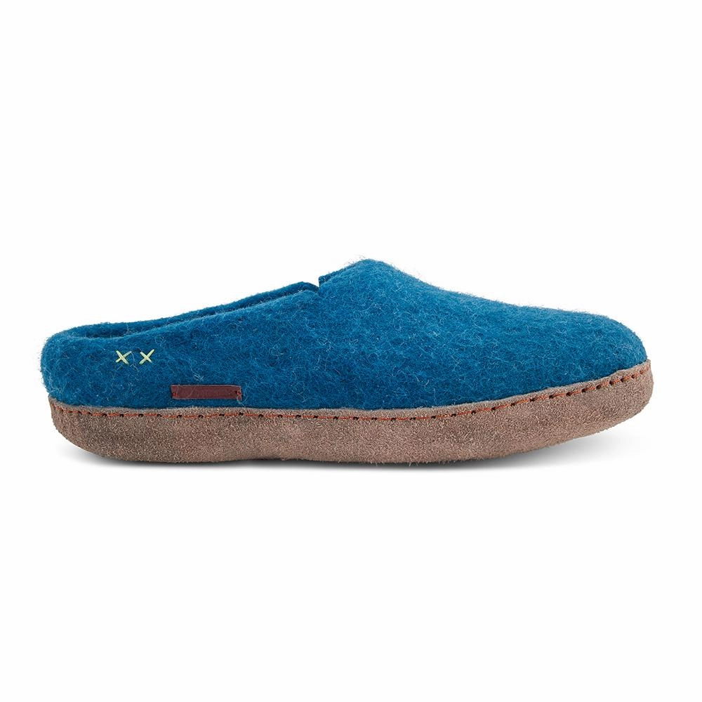 Sterntaler Pantoffeln Classic Slipper - Filzpantoffel mit Ledersohle, stahlblau