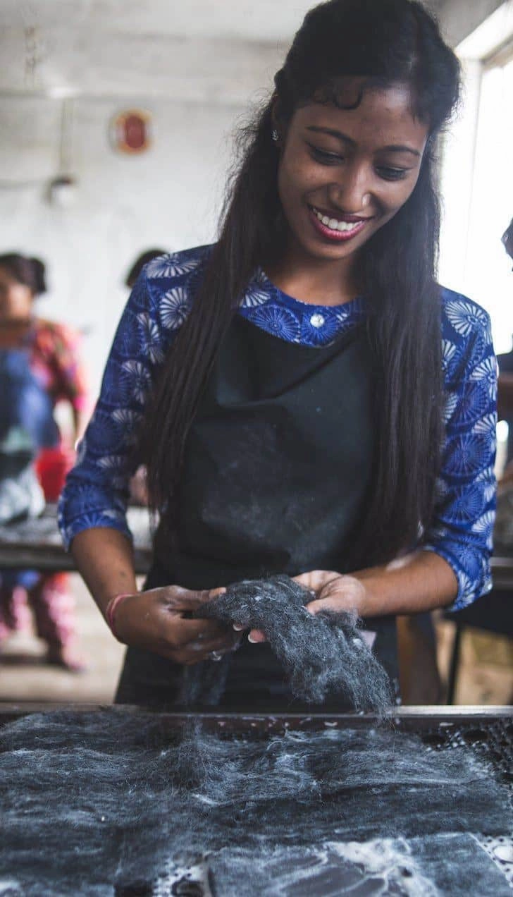 Wollstiefel (100% reine Wolle) - Modell Curry gelb mit Gummisohle P-loft Duo Pantoffeln