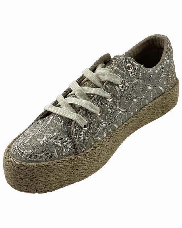 2 GO FASHION 8911-302-318 Damen Sneaker Taupe Synthetik Comfort Leder Sneaker