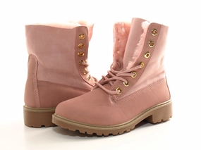 Stiefeletten Kombinieren Bilder Damen Stiefeletten Schnrr Boots Outdoor Winterboots warm gefttert Pink # 2