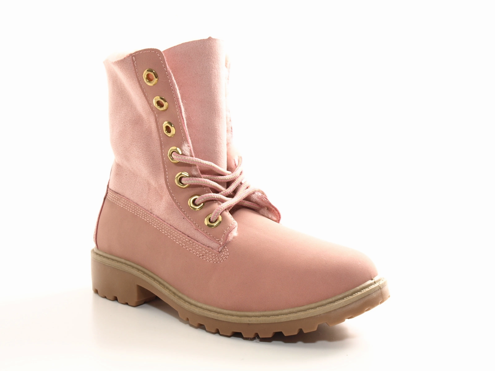 Damen Stiefeletten Schnrr Boots Outdoor Winterboots warm gefttert Pink # 2 Stiefeletten Unter Kleid