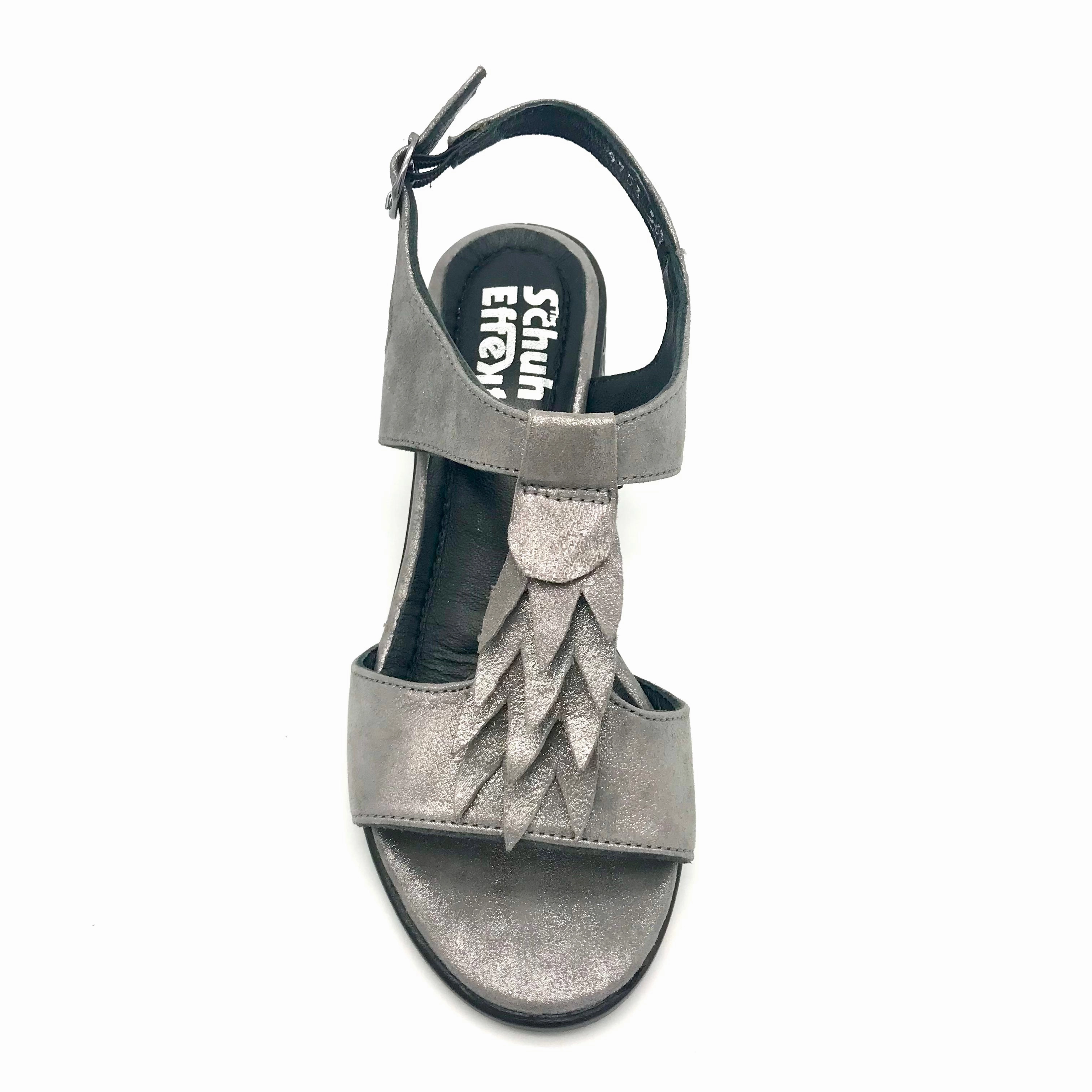 Flache Sandalen Mit Schnallen Sandalen Silber Leder