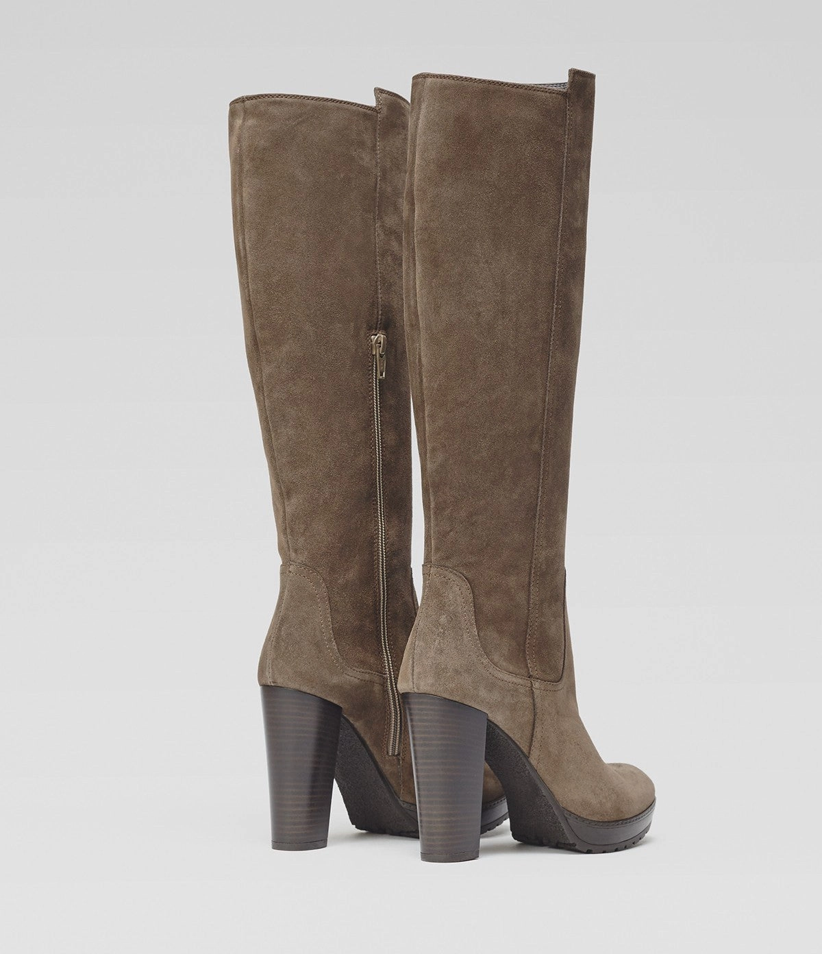 Langschaftstiefel Joana braun Stiefel Taupe Leder