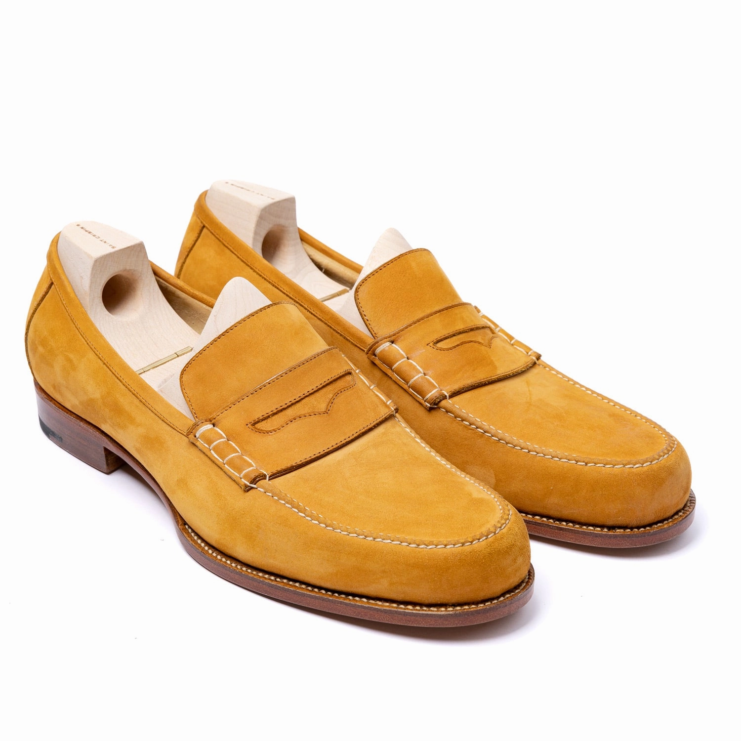Loafer "Beefroll Casual Penny" aus Nubuk-Kalbsleder - reine Handarbeit Loafers Wit