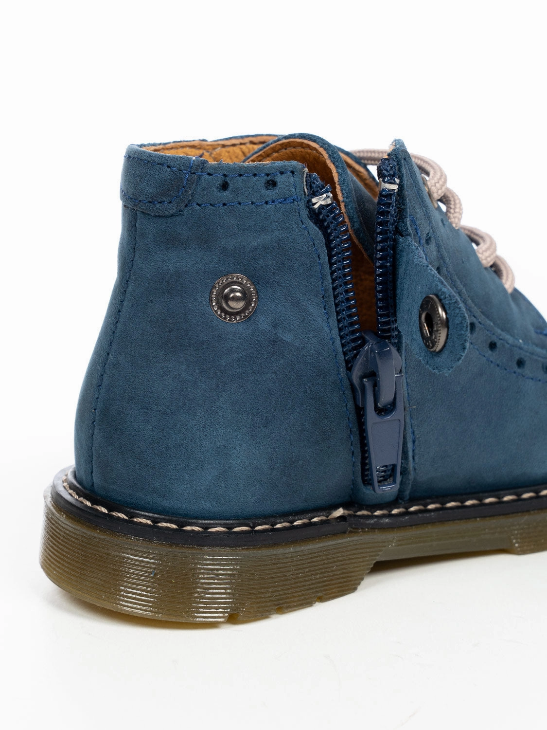 Schnrschuhe aus Leder - Blau Weisse Lederschuhe