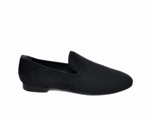 637 Mocassino Black Velvet Lederschuhe Weiten Ferse