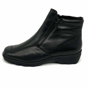 Damen Reissverschluss Stiefel Warmfutter Schwarz Semler 17782 Stiefel Eurocart