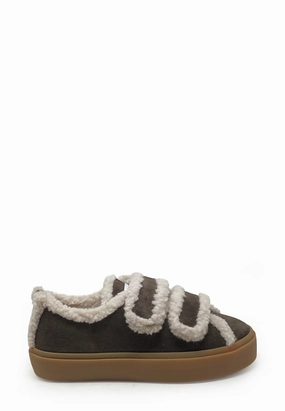 Sneaker Günstig Kaufen Shearling Low Velcro Klett Sneaker | Dark Brown