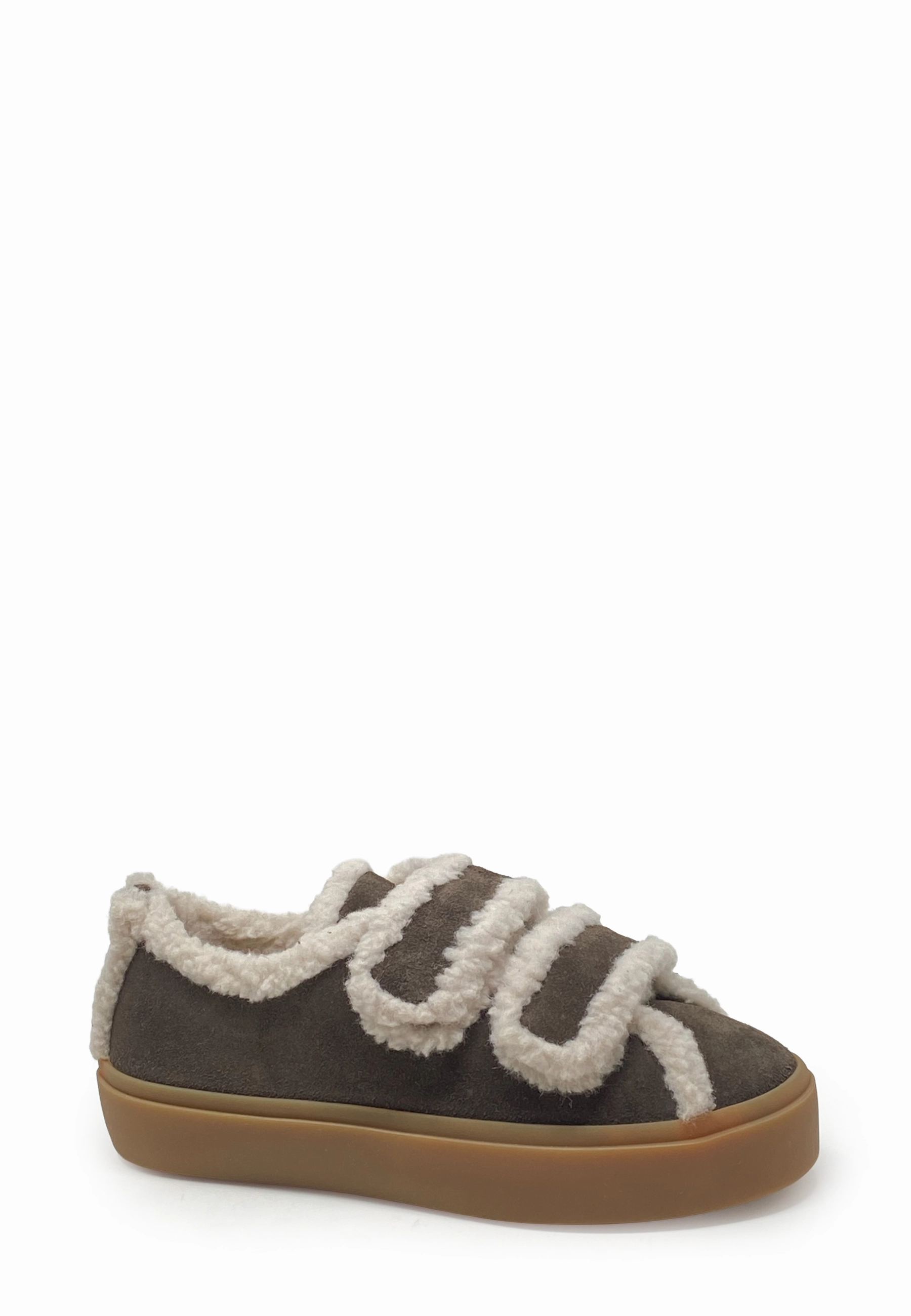 Shearling Low Velcro Klett Sneaker | Dark Brown Damen Sicherheitsschuhe Sneaker → Sneaker