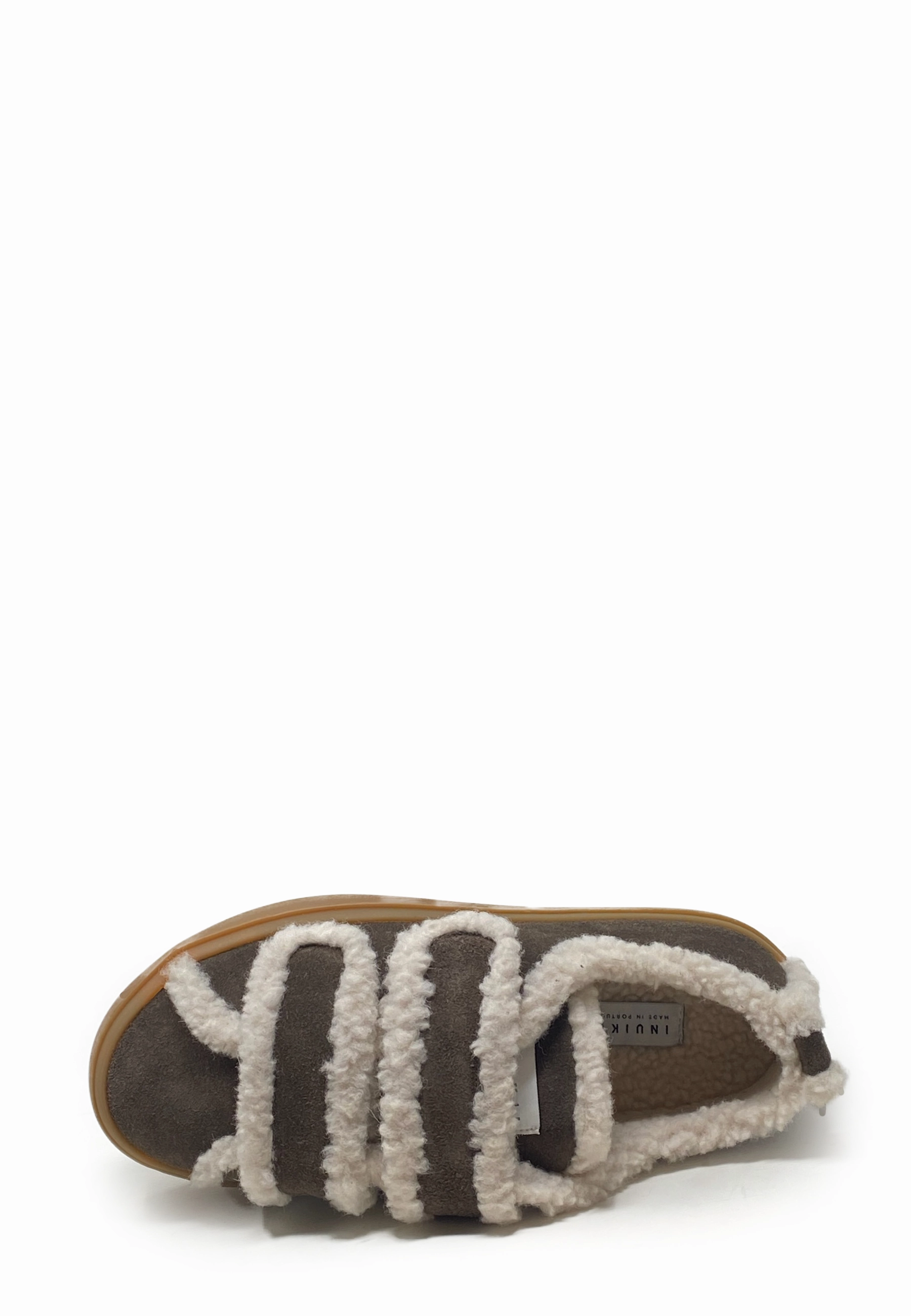 Sneaker Farbig Shearling Low Velcro Klett Sneaker | Dark Brown
