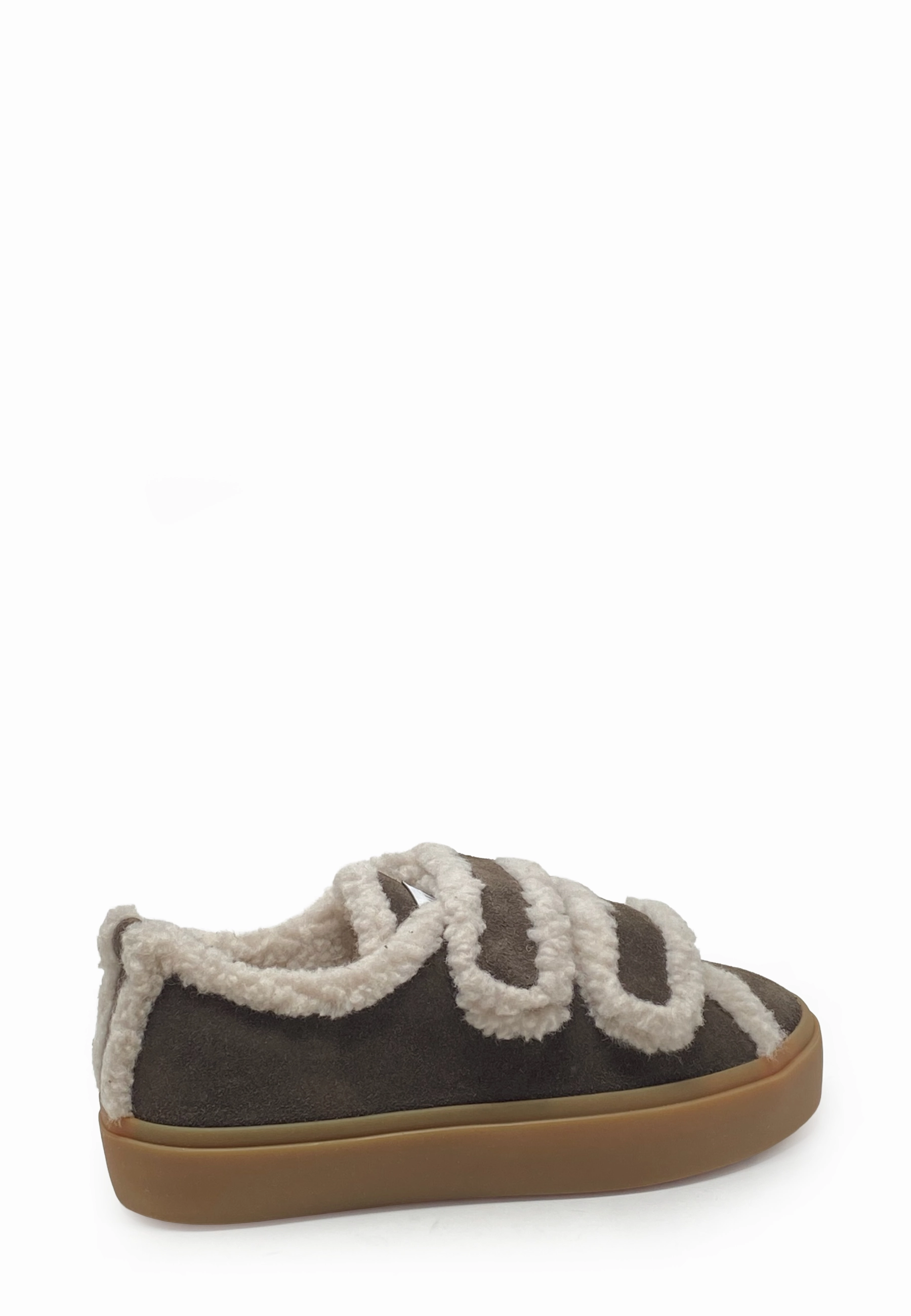 Shearling Low Velcro Klett Sneaker | Dark Brown Vlace Sneaker