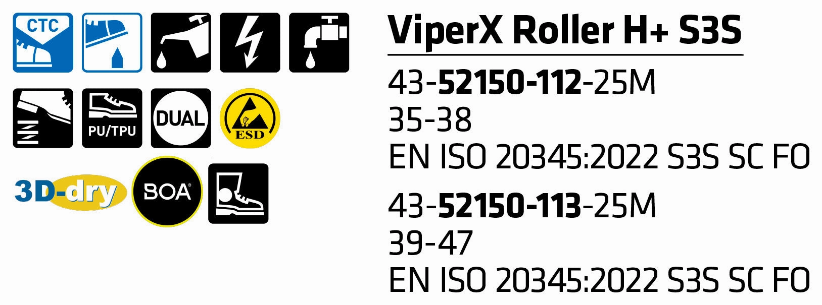 Sievi - ViperX Roller H  S3S Komfort Sicherheitsschuhe