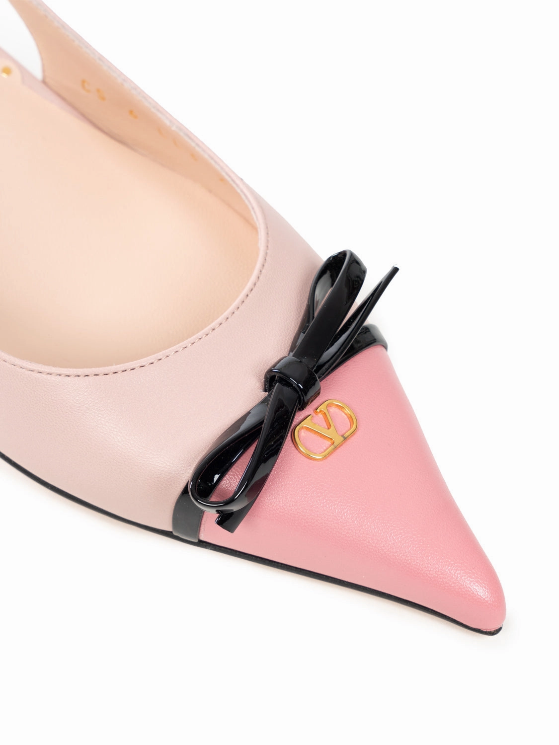 Gesunde Lederschuhe Sling Back mit farblich abgesetzter Spitze