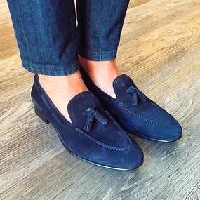 Classic Pantoffeln Slippers camoscio blu