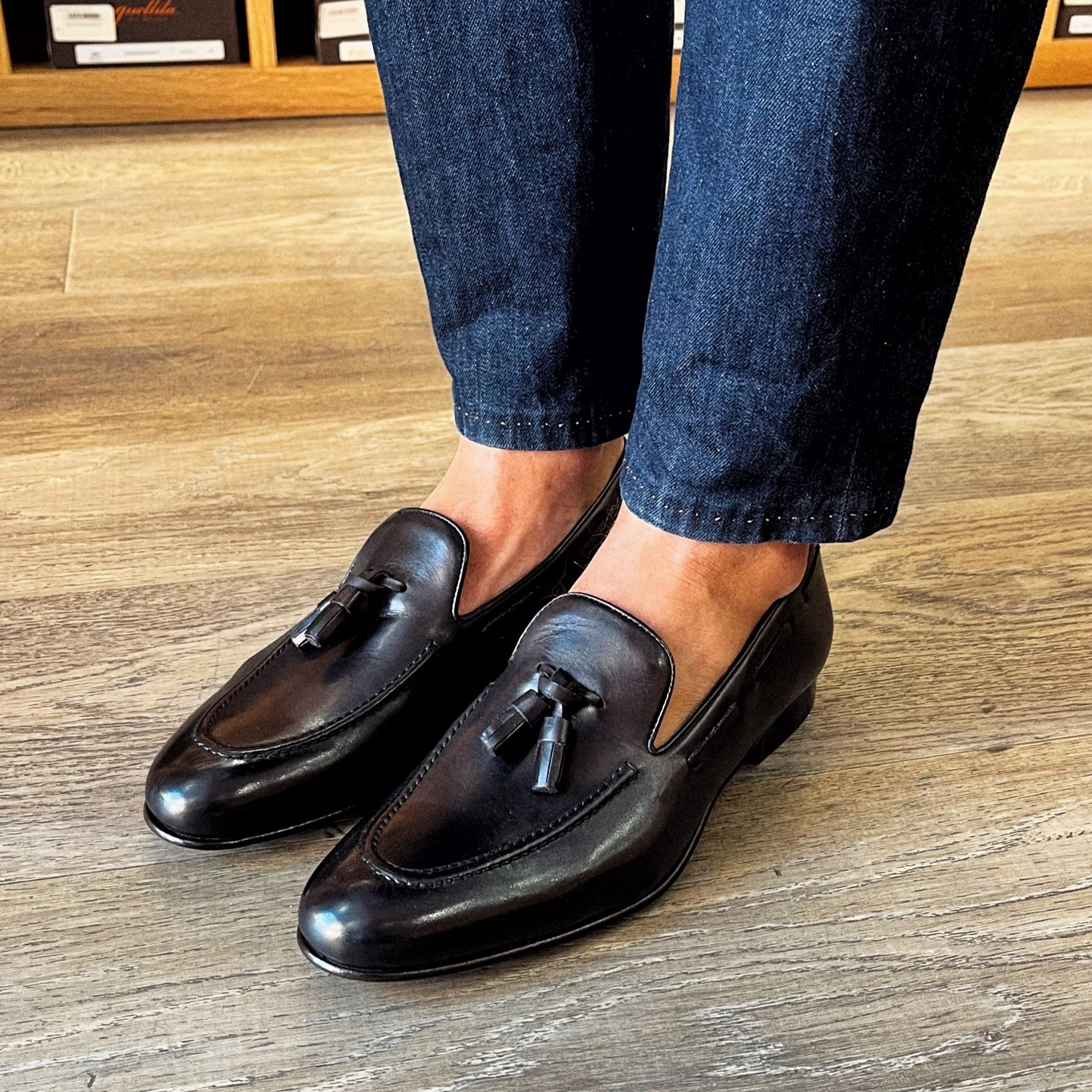 Pantoffeln Für Paare Slippers pelle nero