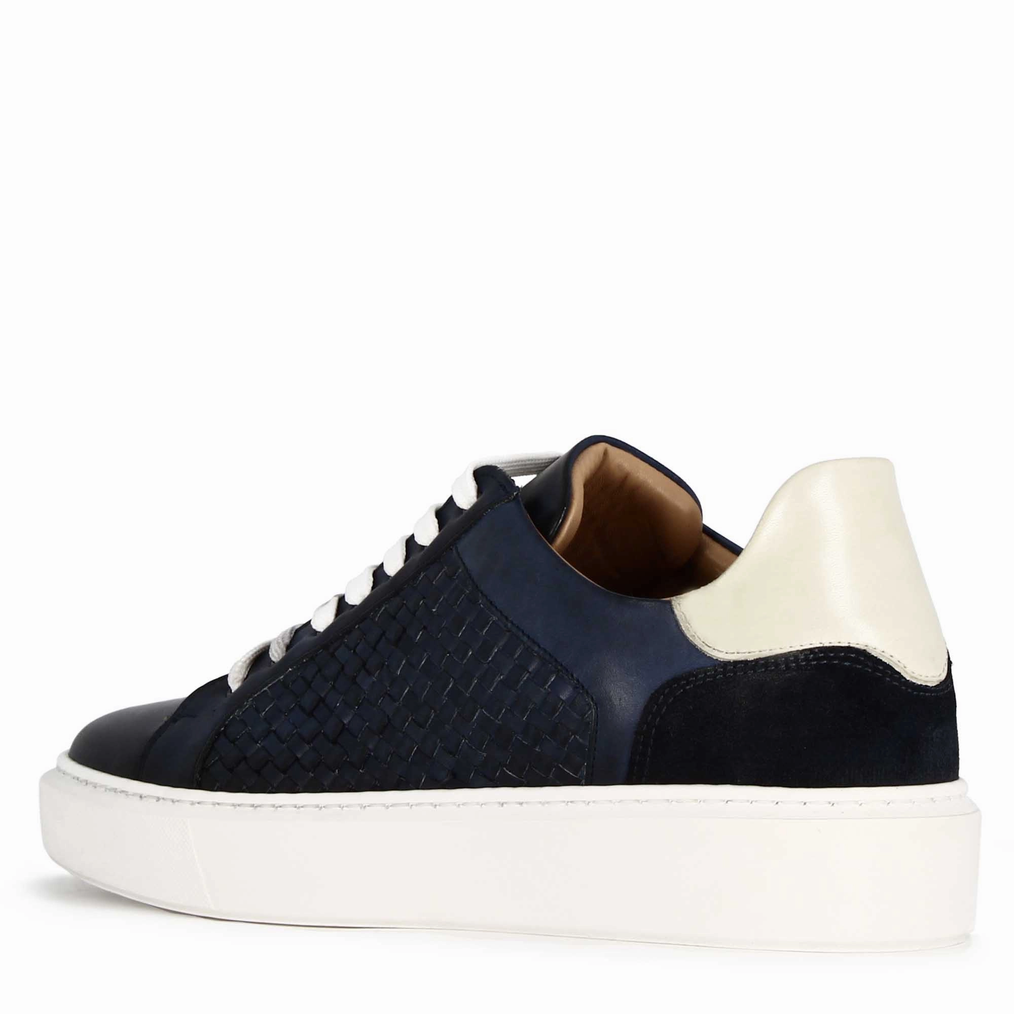Sneaker casual da uomo in pelle intrecciata colore blu Marant Sneaker