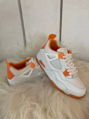 Sneaker "Holly" weiss mit orange Gr. 37 Weiße Wildleder Sneaker Reinigen