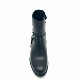 Dune Stiefeletten The Schuh Effekt Stiefelette Damen Schwarz Nieten Leder