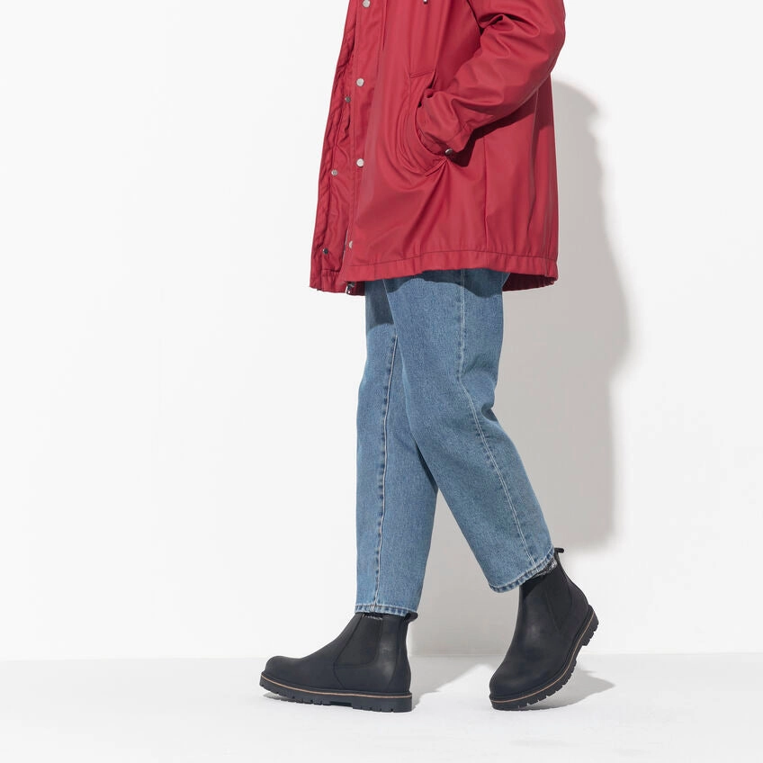 Stalon Chelsea Herren Stiefelette - Schwarz Flache Stiefeletten Mit Weitem Schaft