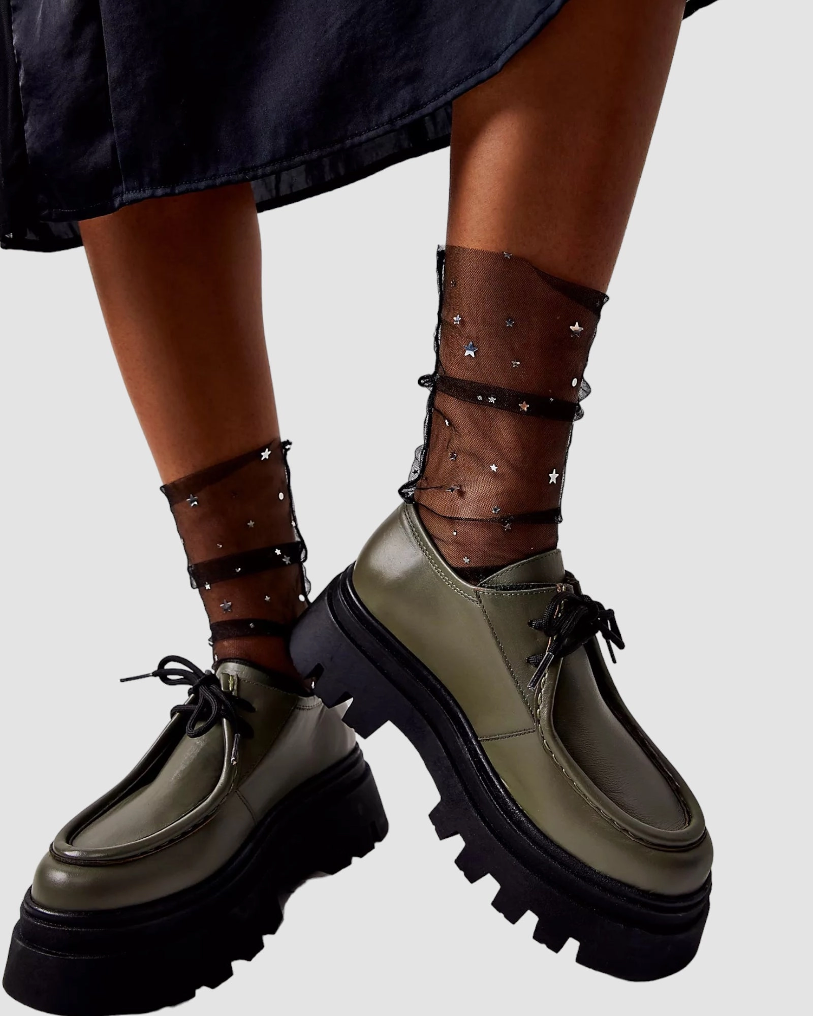 High Heels Next Day Delivery Starry Sky Tulle Socks - Black