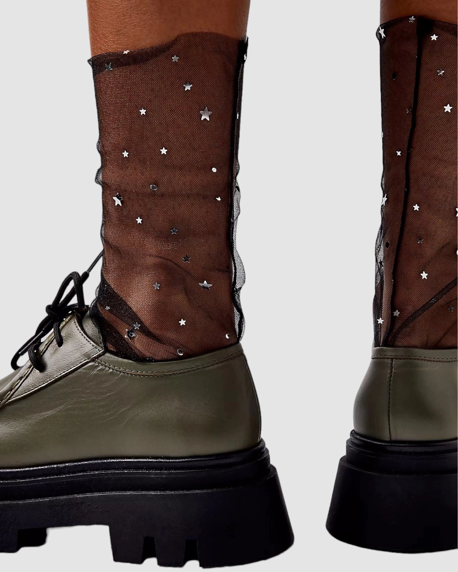 Starry Sky Tulle Socks - Black High Heels NULL