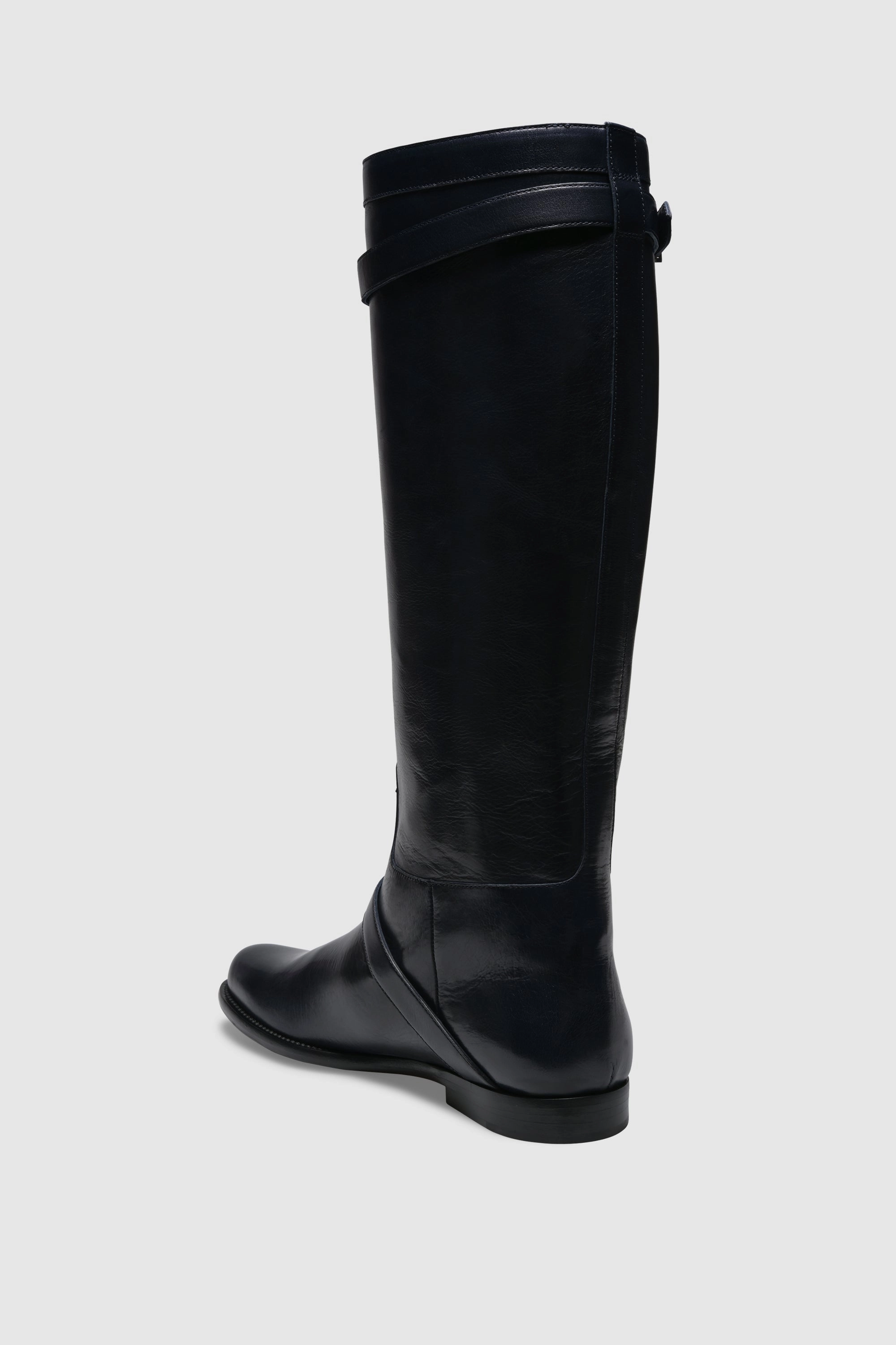 Stiefel 9475 Vitello Brushed Blue Kniehohe Stiefel Stylen