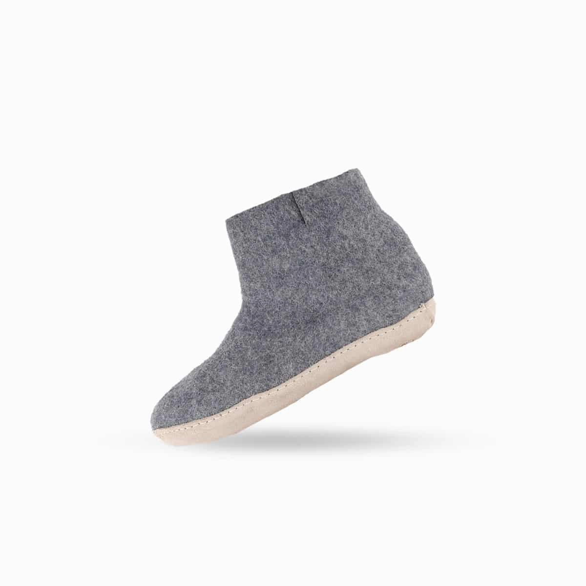 Stiefel aus Wolle (100% reine Wolle) - Modell Denim mit Ledersohle Gieswein Pantoffeln