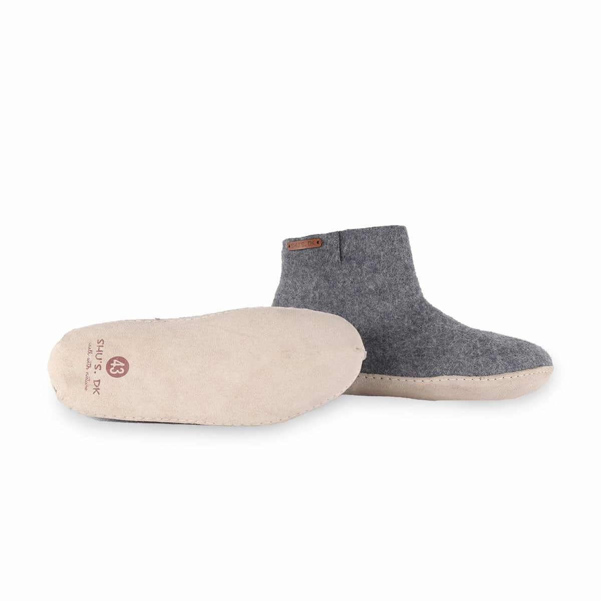 Stiefel aus Wolle (100% reine Wolle) - Modell Denim mit Ledersohle Pantoffeln Größe 22