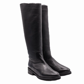 Stiefel Glattleder SCHWARZ mit Lammfell Stall Stiefel
