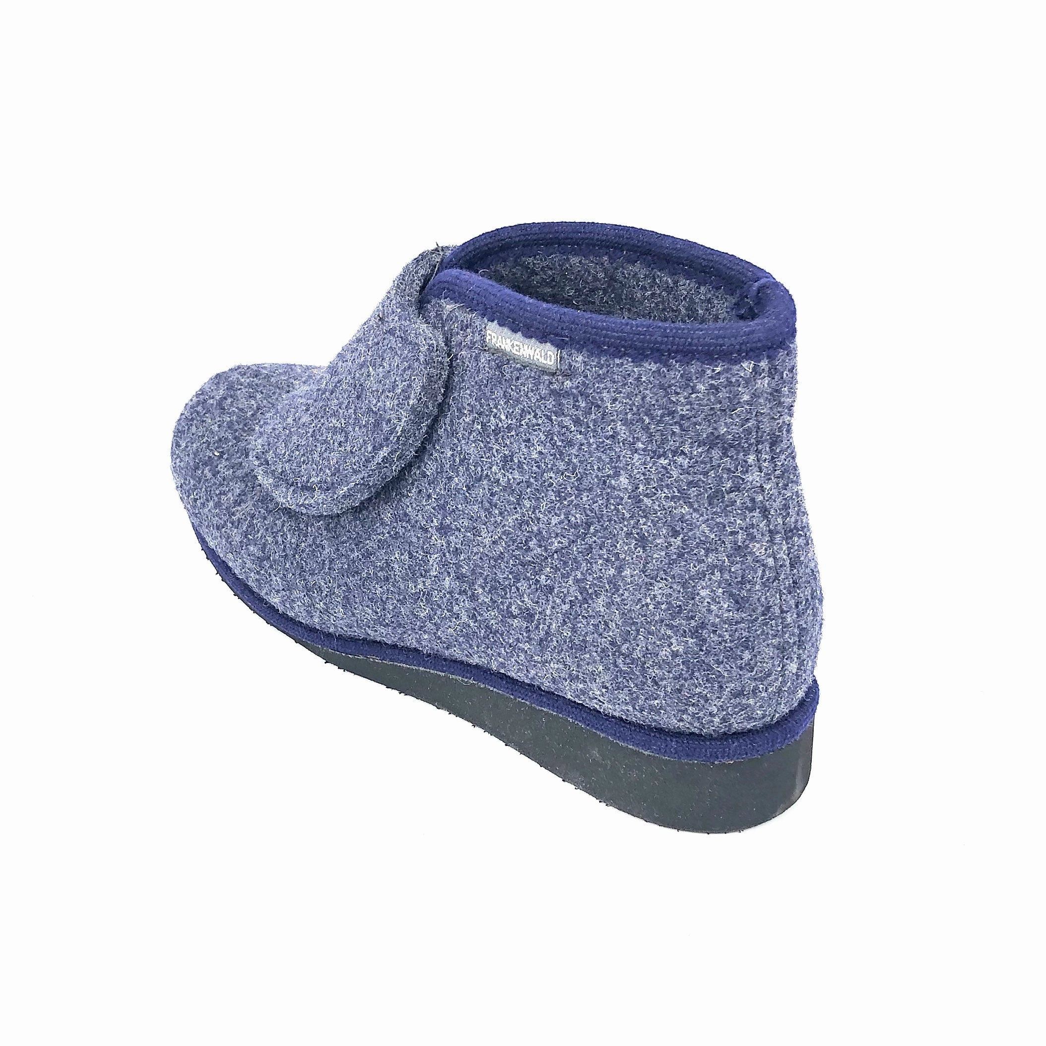 Der Italienische Stiefel Damen Filz Hausschuh Blau Frankenwald 8543