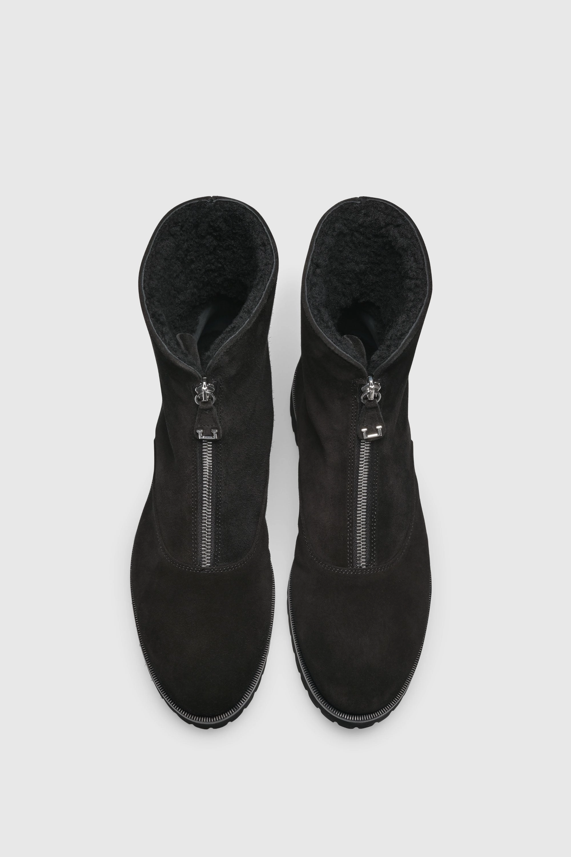 Jenny Stiefel Weite H Stiefelette 9542 Velour Black Shearling Black