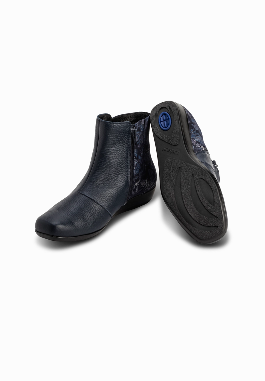 floral-glnzende Stiefelette Hirschleder Stiefeletten Weiche Sohle