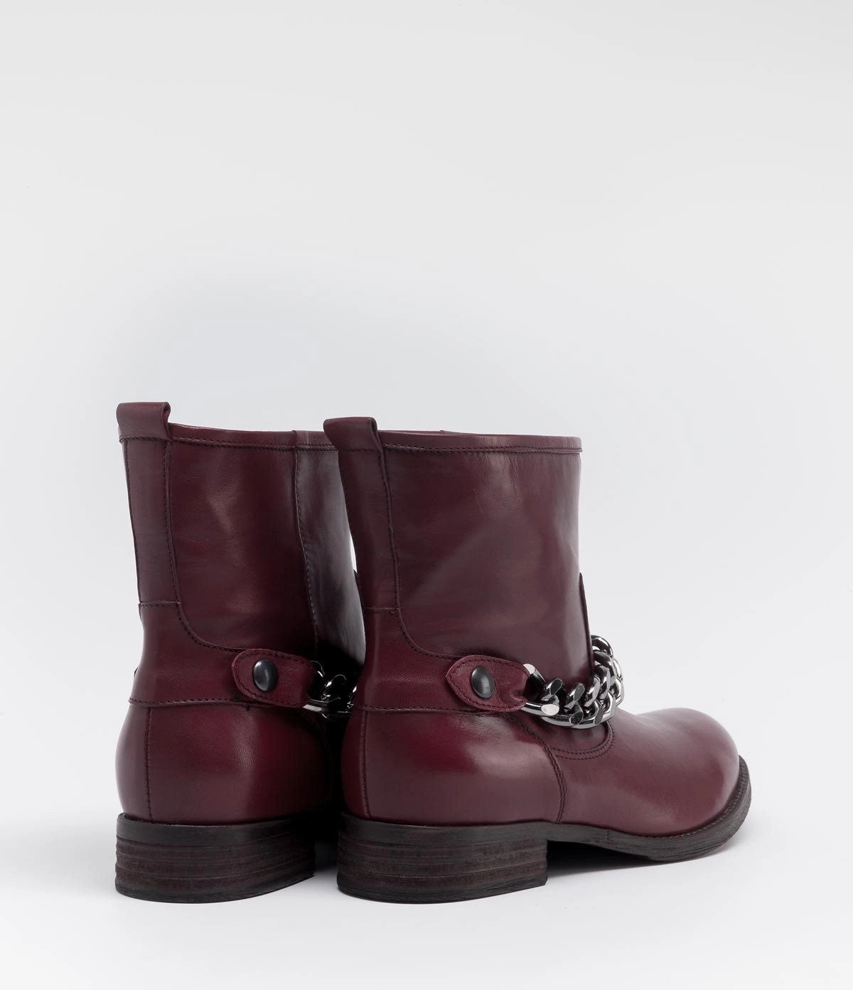 Leicht Gefütterte Stiefeletten Biker Boot Katharina bordeaux