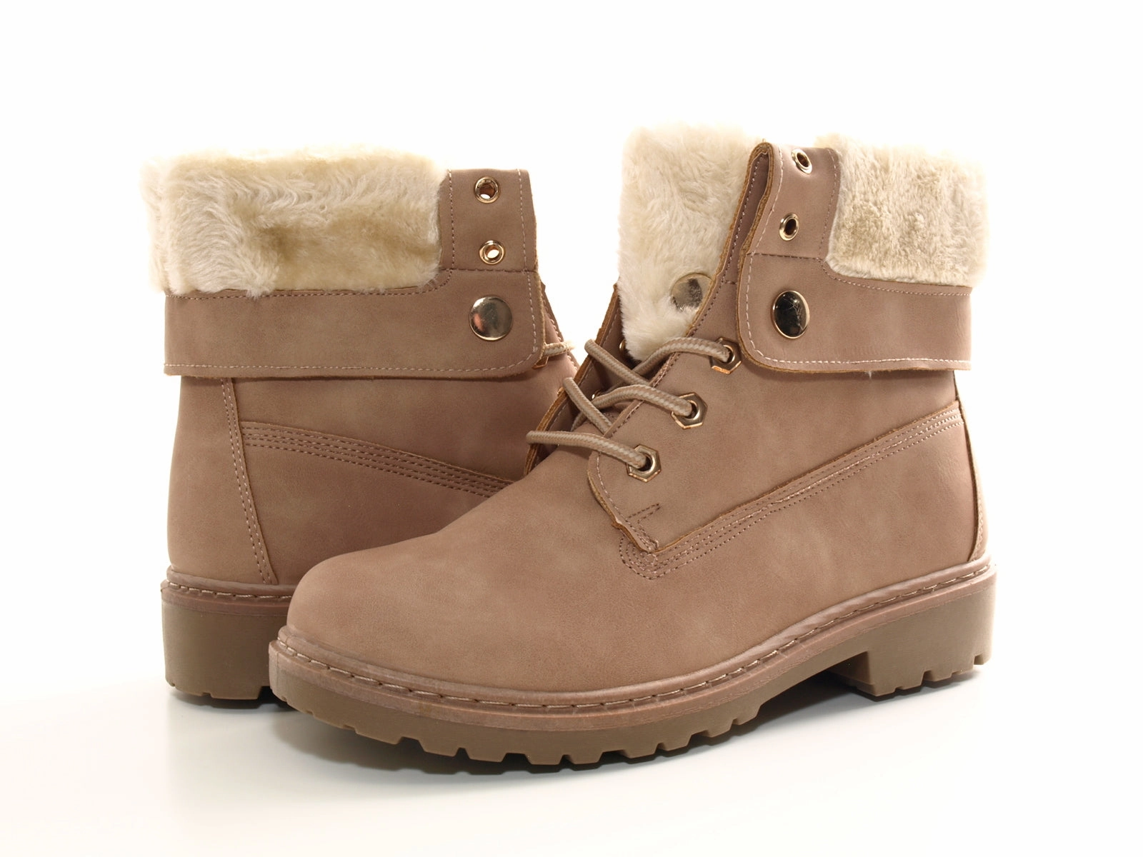 Damen Stiefeletten Biker Boots Outdoor Winterboots warm gefttert Pink # 9120 Coole Stiefeletten