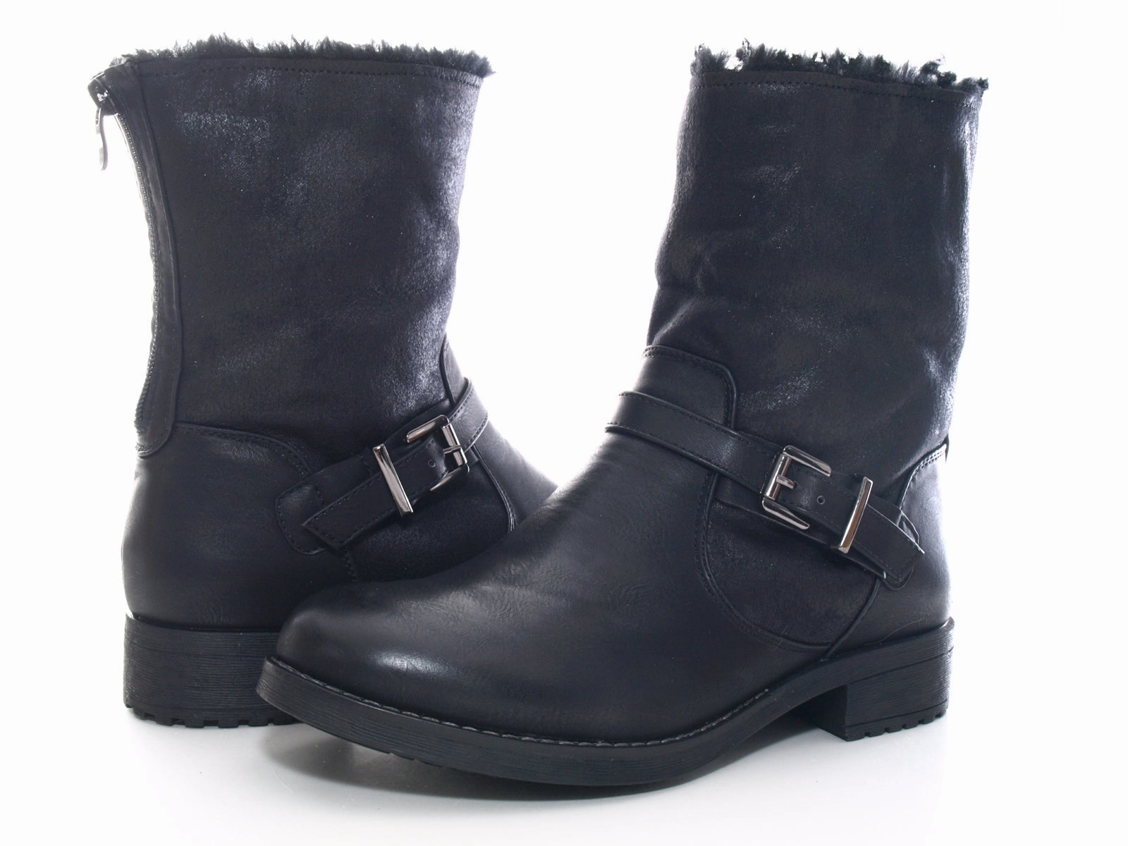 Damen Stiefeletten Boots Outdoor Winterboots warm gefttert Black # 3157 Stiefeletten Eschuhe