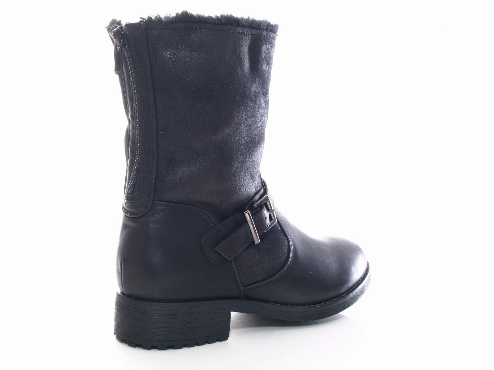 Stiefeletten Mit Stahlkappe Damen Stiefeletten Boots Outdoor Winterboots warm gefttert Black # 3157