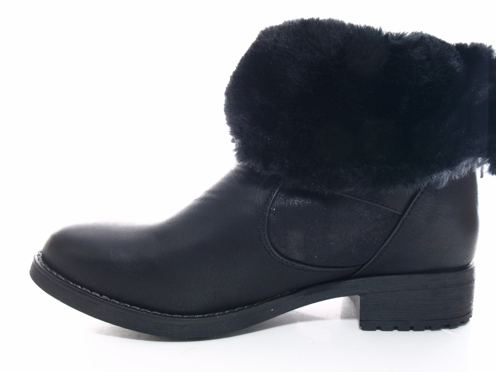 Stiefeletten Mit Vorne Reißverschluss Damen Stiefeletten Boots Outdoor Winterboots warm gefttert Black # 3157