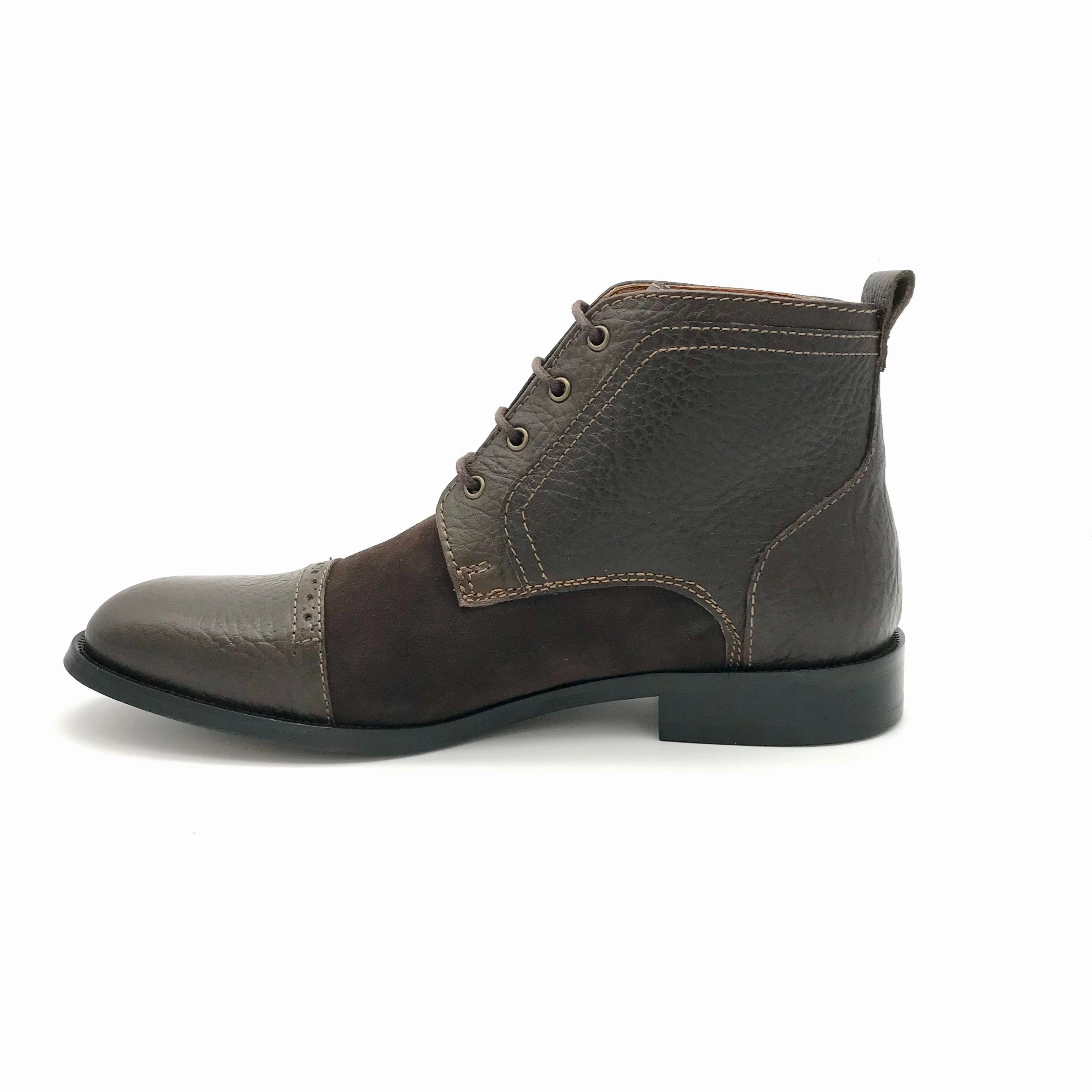 Herren Stiefeletten Elegant Leder Dunkelbraun Rokoko Stiefeletten