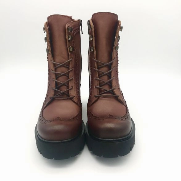 The Schuh Effekt Boots Braun Stiefeletten Absatz Leder