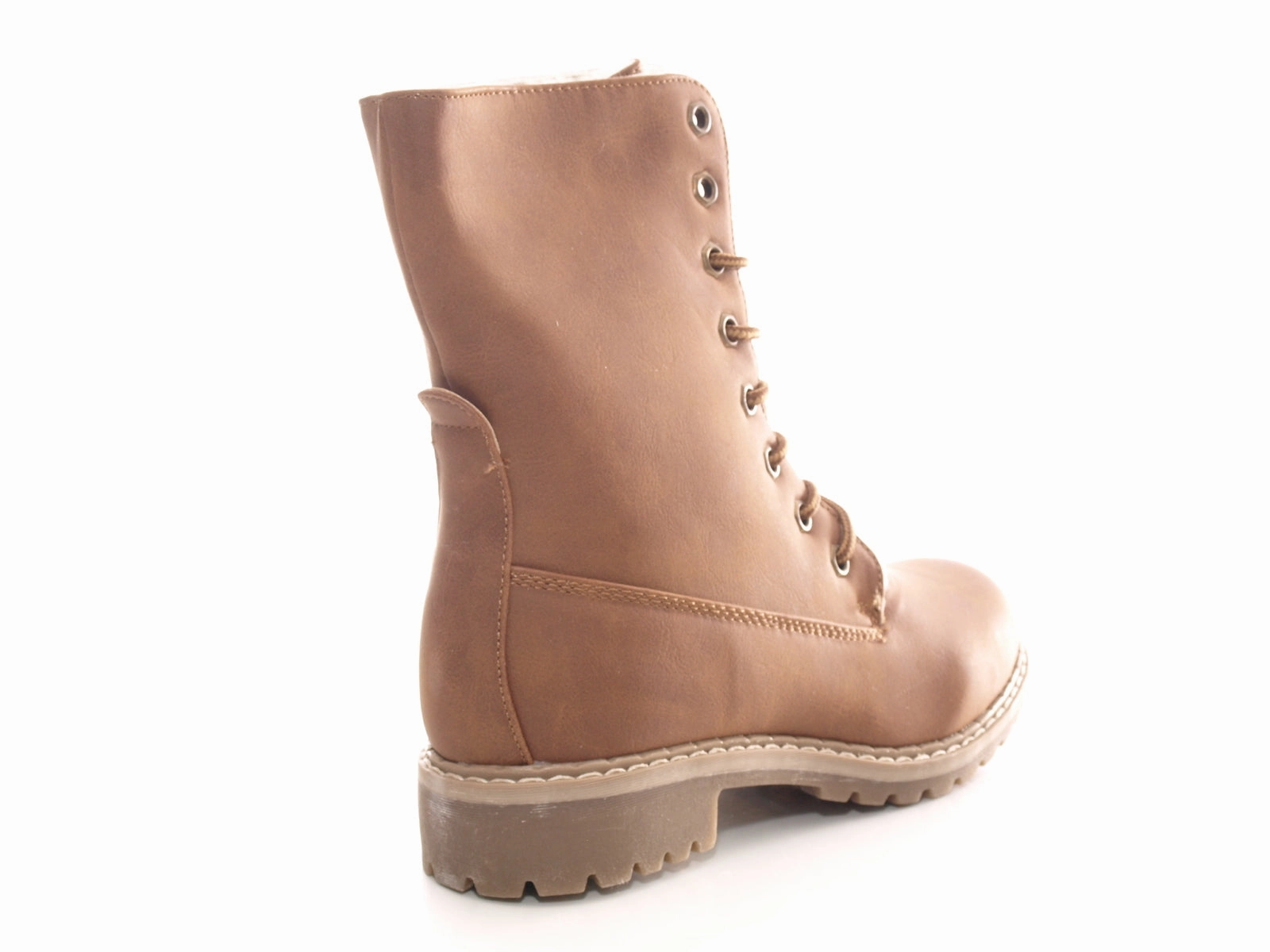 Stiefeletten Reptil Optik Damen Stiefeletten Schnrr Boots Outdoor Winterboots warm gefttert Brown # 618