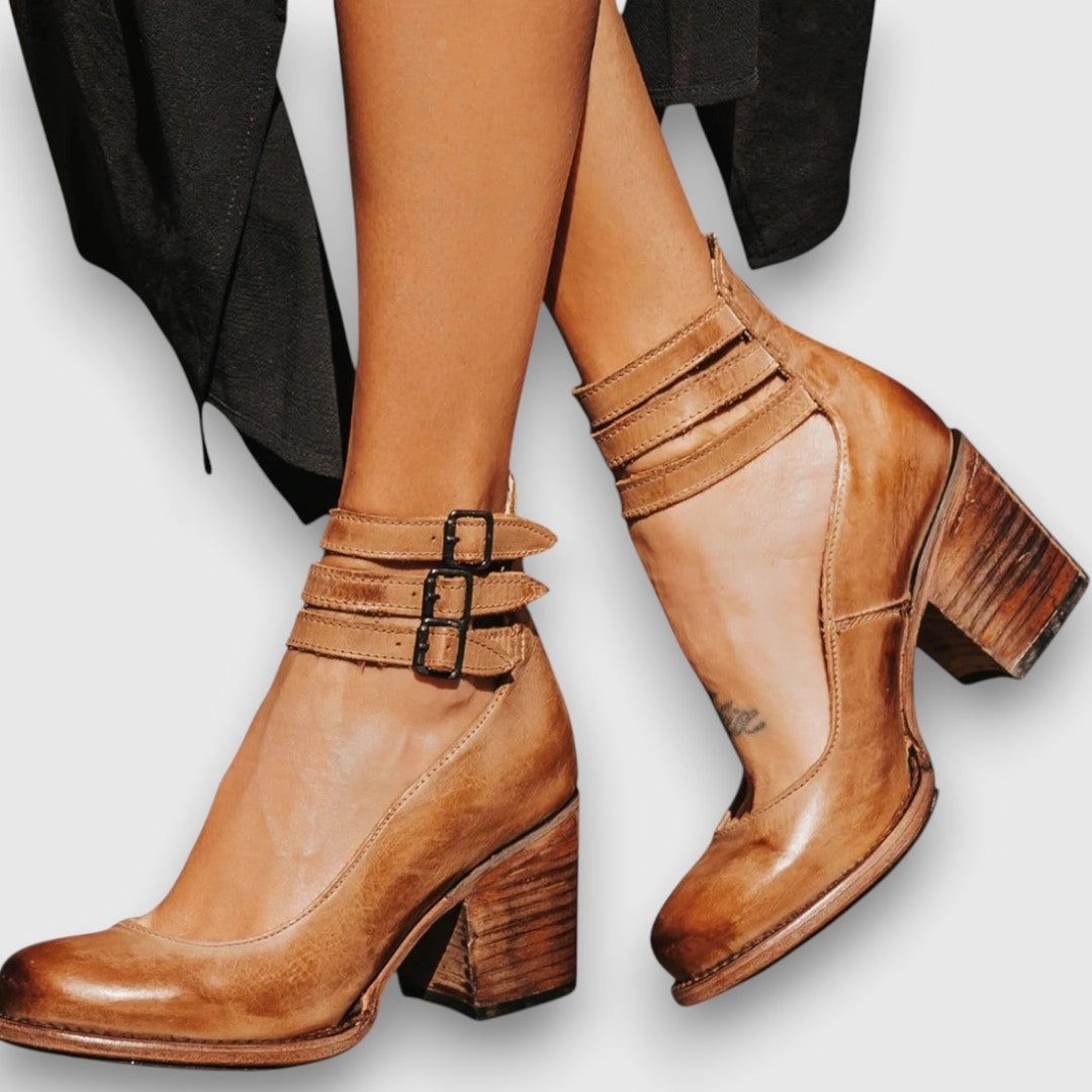 Ginevra  Stiefeletten mit Mehrfachriemen und Blockabsatz